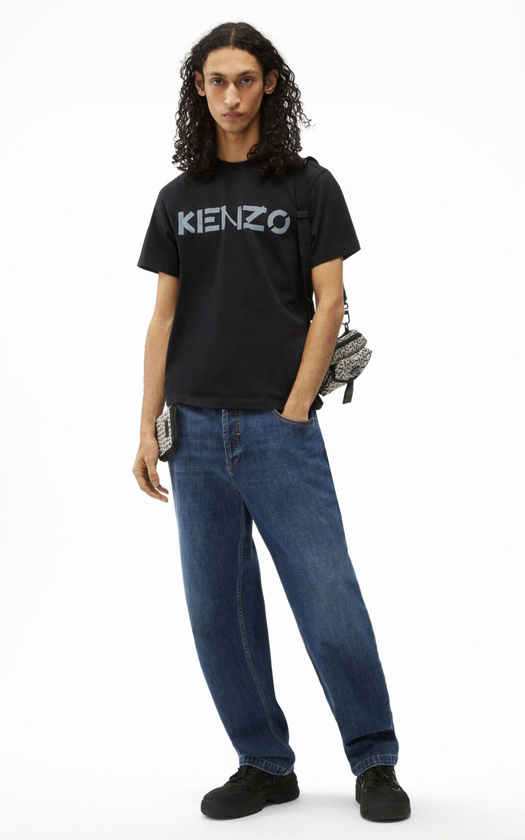Kenzo Logo T Shirt Black For Mens 8630VZHYU